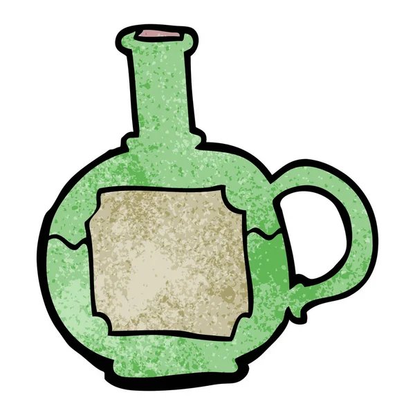 Botella Comida Dibujos Animados Garabato — Vector de stock