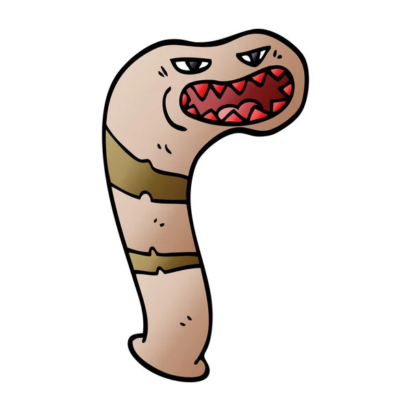 Desenho Animado Doodle Monstro Sanguessuga —  Vetores de Stock