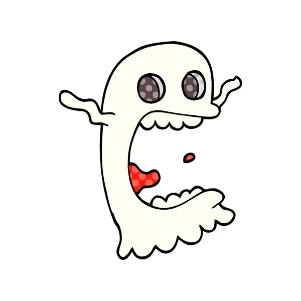 Cartoon Doodle Spooky Ghost — Stock vektor