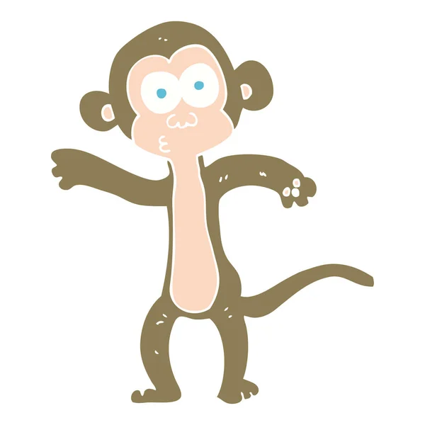 Flat Color Illustration Monkey — Stock Vector