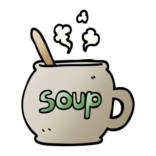 Vektorgradienten Illustration Cartoon Tasse Suppe — Stockvektor