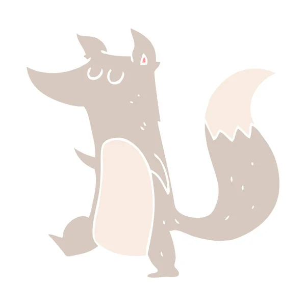 Illustration Couleur Plate Petit Loup — Image vectorielle