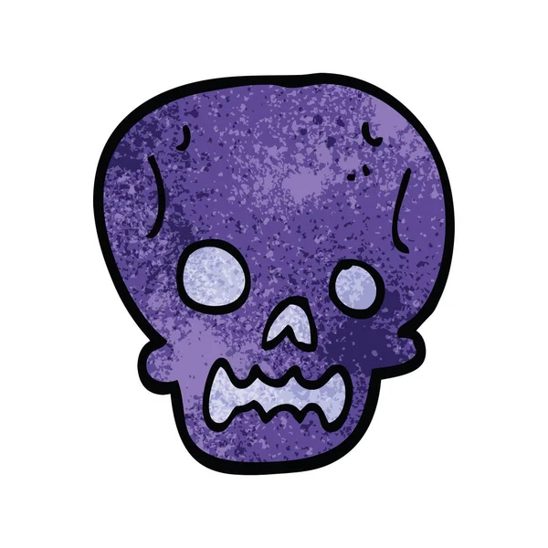 Dibujos Animados Garabato Halloween Cráneo — Vector de stock