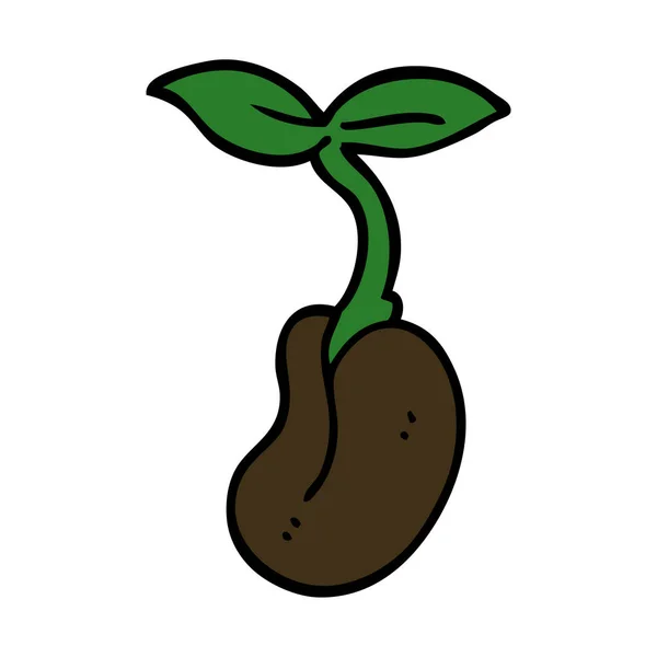Doodle Desenho Animado Uma Planta Cultivada Sementes —  Vetores de Stock
