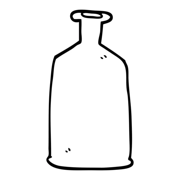 Lijntekening Cartoon Duidelijk Glazen Fles — Stockvector