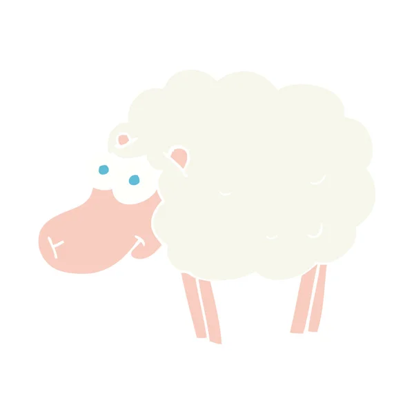 Funny Flat Color Illustration Sheep — Stock Vector