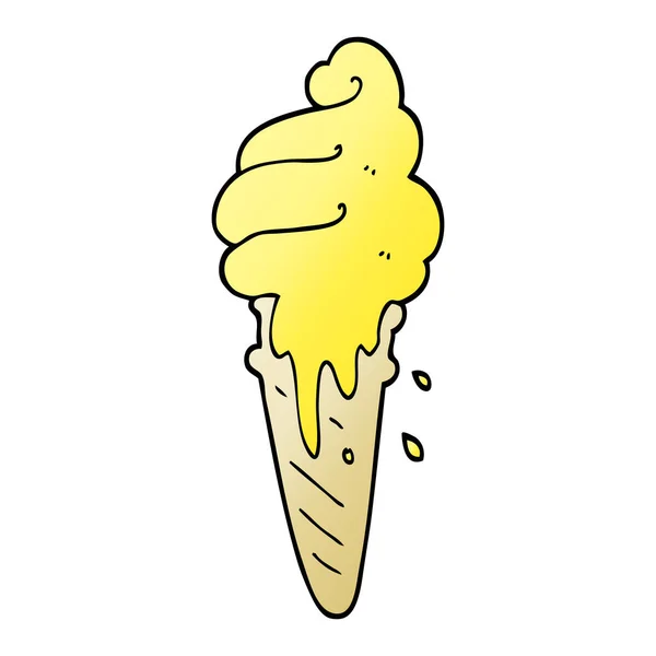 Vector Gradient Illustration Cartoon Ice Cream Cone — Stock Vector