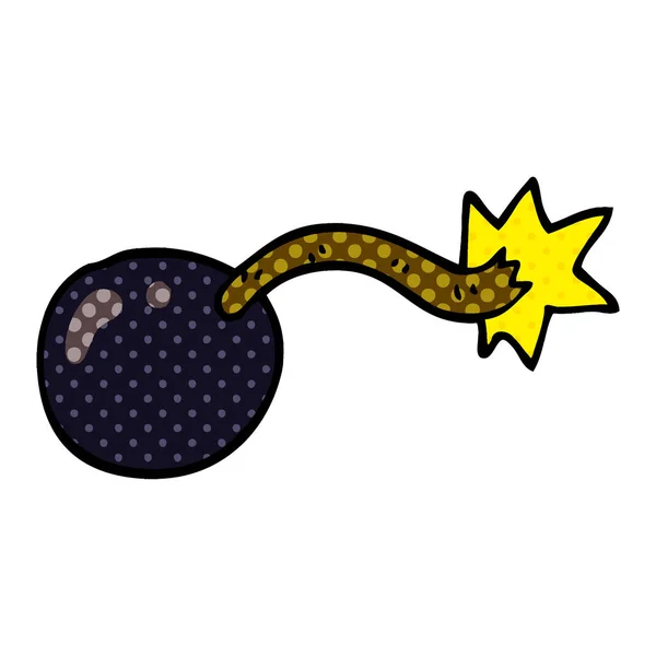 Pyöreä Sarjakuva Doodle Pommi — vektorikuva