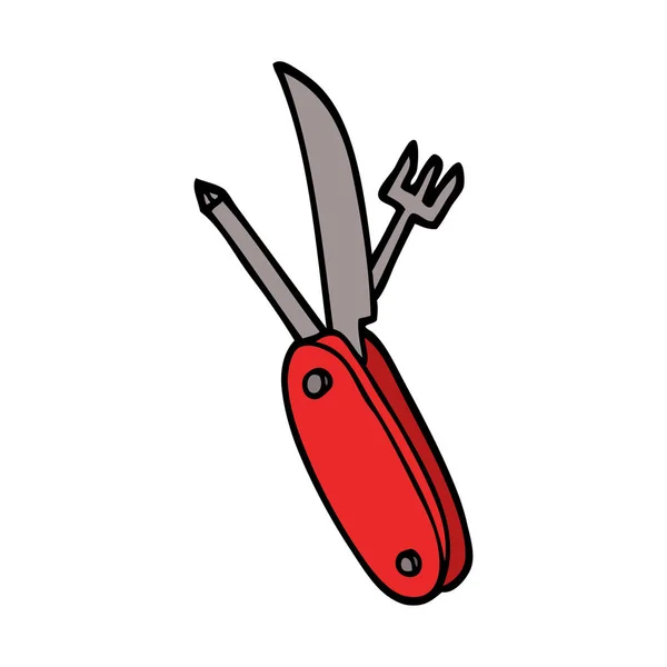 Cuchillo Dibujos Animados Garabato — Vector de stock