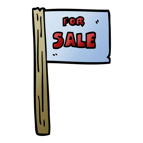 Cartoon Doodle Verkaufsschild — Stockvektor