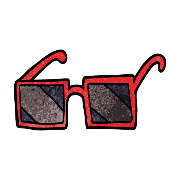 Lunettes Soleil Carrées Doodle Dessin Animé — Image vectorielle