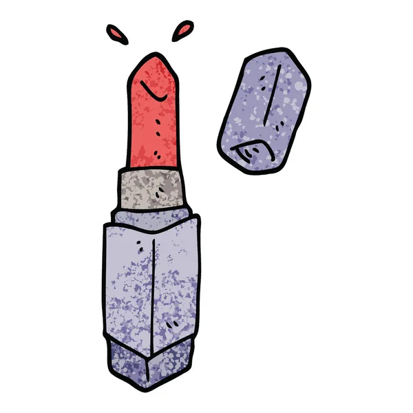 Grunge Texturierte Illustration Cartoon Lippenstift — Stockvektor