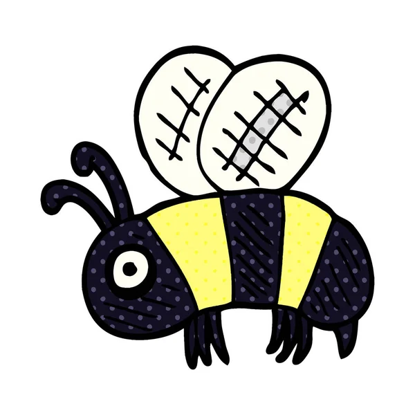 Dessin Animé Gribouille Abeille Anxieuse — Image vectorielle