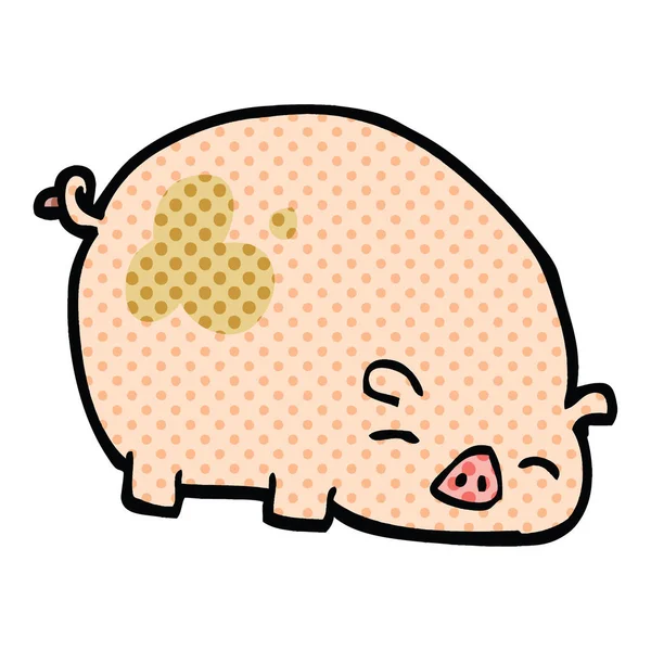 Bande Dessinée Style Cochon Dessin Animé — Image vectorielle