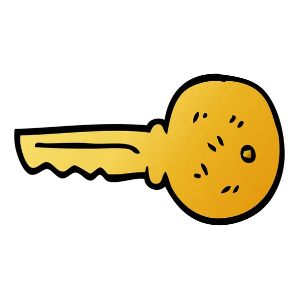 Cartoon Doodle Gold Key — Stock Vector