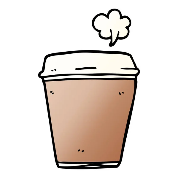 Γελοιογραφία Doodle Φλιτζάνι Καφέ — Διανυσματικό Αρχείο