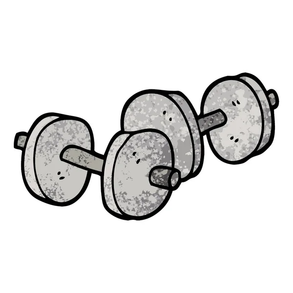 Grunge Textured Illustration Cartoon Pair Dumbbells — стоковый вектор