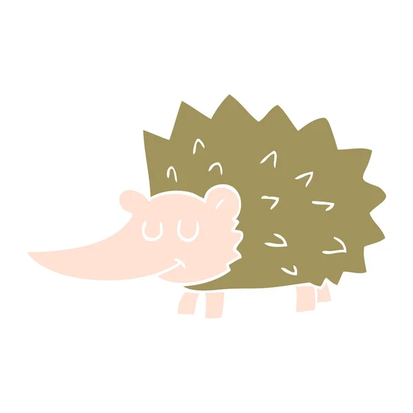 Flat Color Illustration Hedgehog — Stock Vector