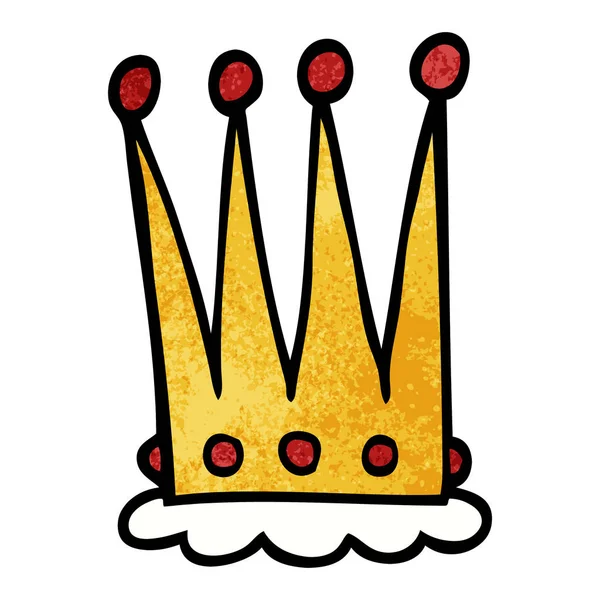 Graphic Cartoon Doodle Crown — Stock Vector