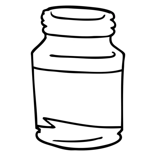 Line Drawing Cartoon Glass Jar — Stock Vector
