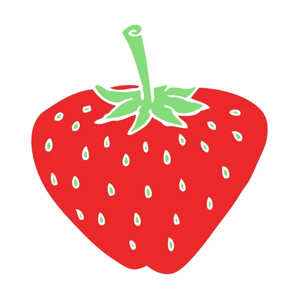 Flat Color Illustration Strawberry — Stock Vector