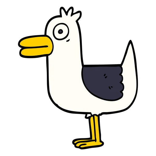 Cartoon Doodle Sea Gull — Stockvector