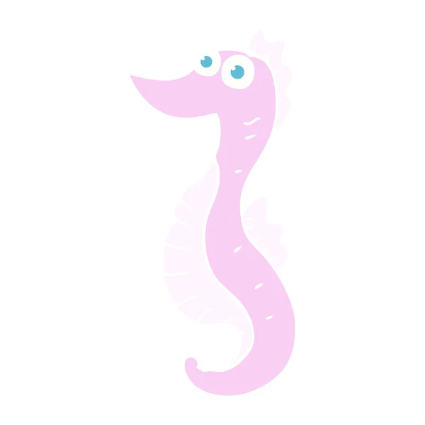 Flat Color Illustration Seahorse — Stock Vector