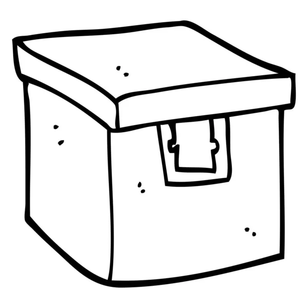 Caja Evidencia Dibujos Animados Blanco Negro — Vector de stock