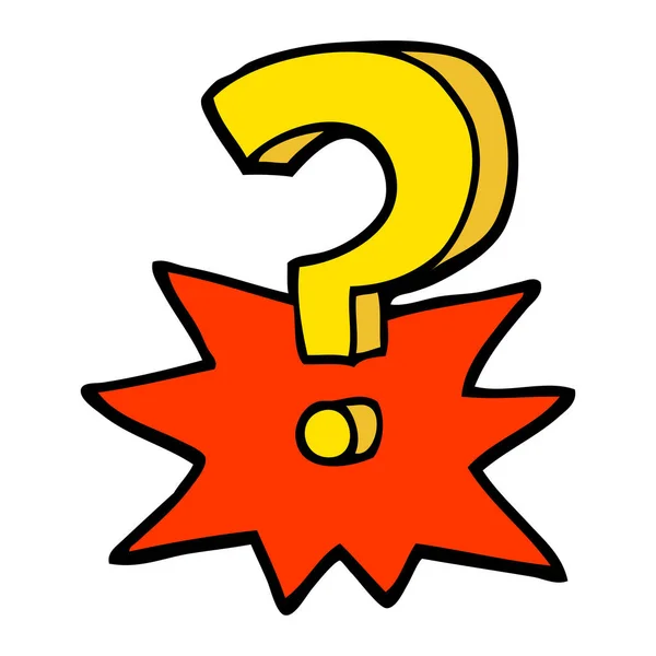 Hand Drawn Doodle Style Cartoon Question Mark — Stock Vector