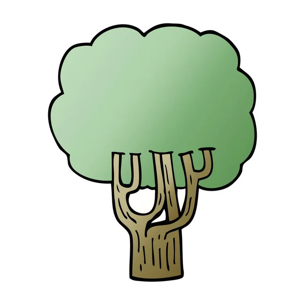 Dibujos Animados Garabato Árbol Floreciente — Vector de stock