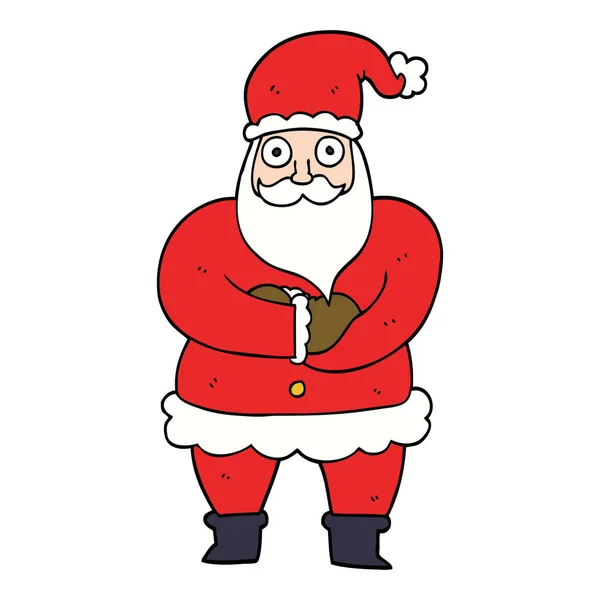Cartoon Doodle Father Christmas — Stock Vector