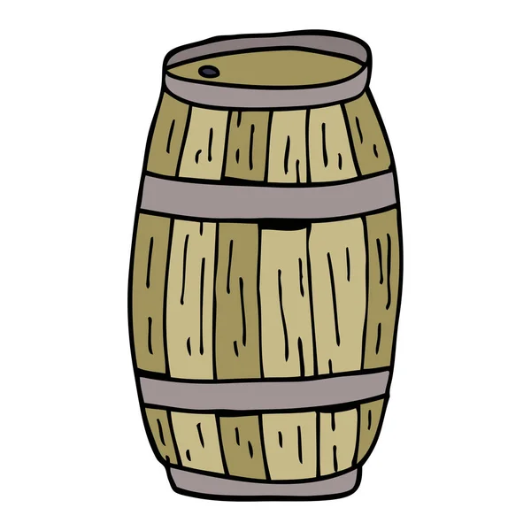 Barril Cerveja Doodle Desenhos Animados — Vetor de Stock