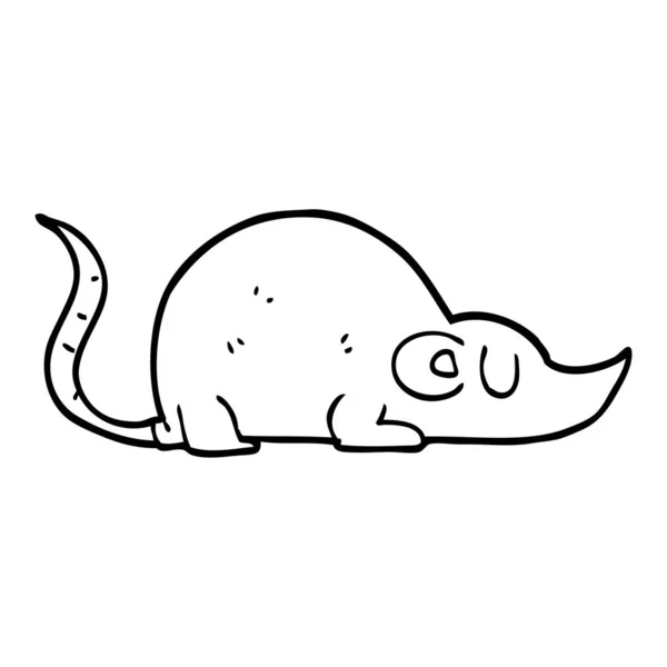 Linea Disegno Cartone Animato Mouse — Vettoriale Stock