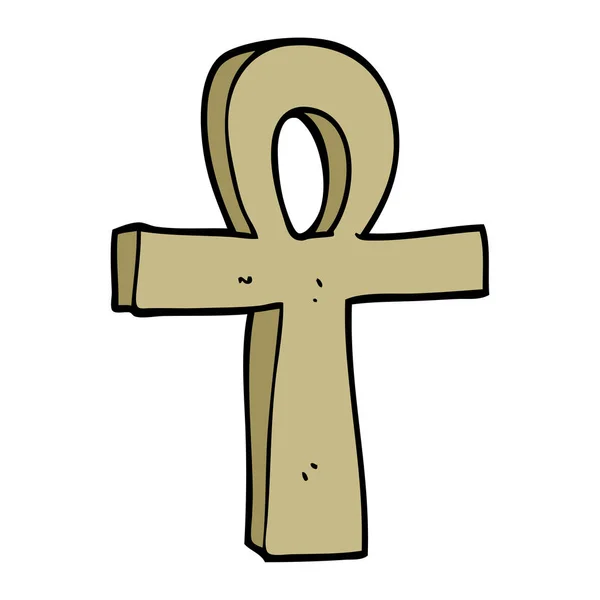 Símbolo Dibujos Animados Doodle Ankh — Vector de stock