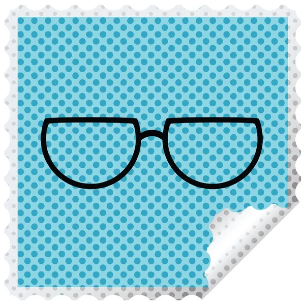 眼镜图案方形贴纸邮票 — 图库矢量图片