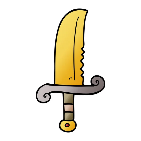 Desenho Animado Doodle Espada Jóias — Vetor de Stock