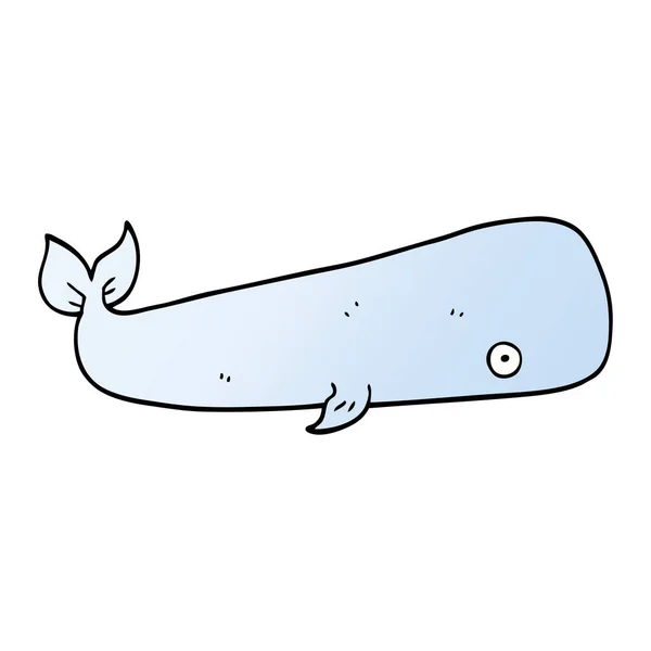Dessin Animé Doodle Baleine Mer — Image vectorielle