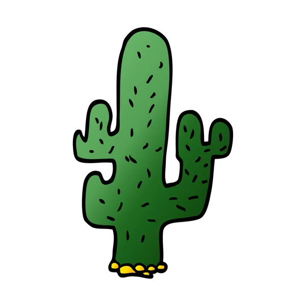 Ikon Datar Cactus Doodle Kartun Diisolasi Pada Latar Belakang Putih - Stok Vektor