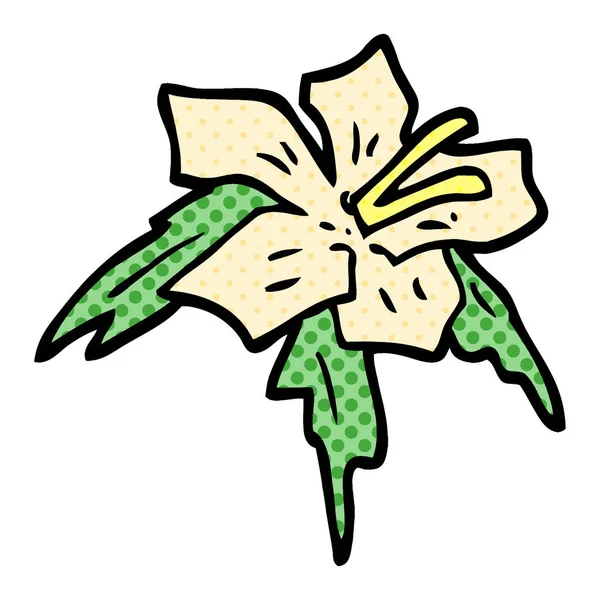 Desenho Animado Doodle Flor Vetor — Vetor de Stock