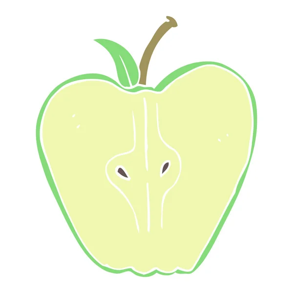 Płaski Kolor Ilustracja Jabłko — Wektor stockowy