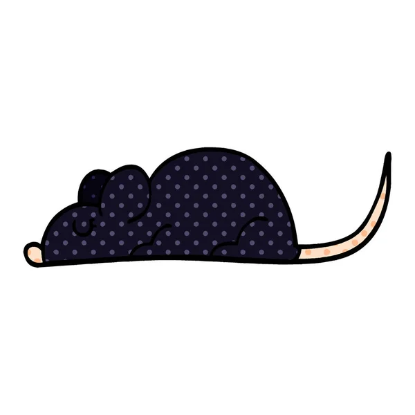 Cartoon Doodle Black Rat — Stock Vector