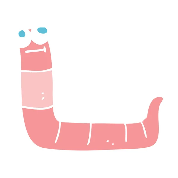 蠕虫的扁平颜色例证 — 图库矢量图片