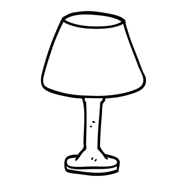 Linjeritning Tecknad Skrivbordslampa — Stock vektor