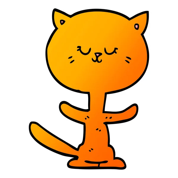 Desenho Animado Doodle Dança Gato —  Vetores de Stock