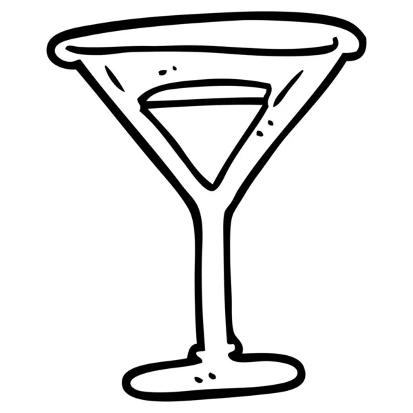 Lijntekening Cartoon Rood Cocktail — Stockvector