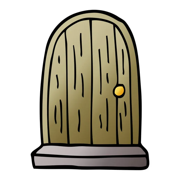 Desenho Animado Doodle Velha Porta Madeira —  Vetores de Stock