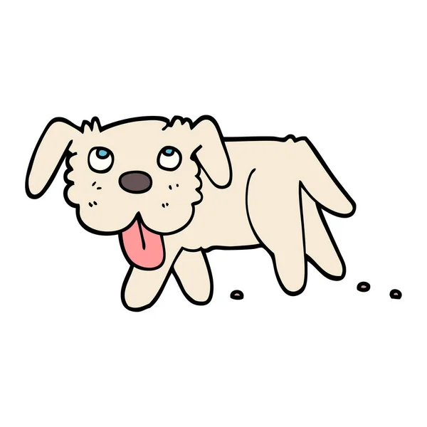 Mão Desenhado Doodle Estilo Desenho Animado Cão Feliz —  Vetores de Stock