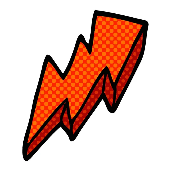 Cartoon Doodle Lightning Bolt Symbool — Stockvector
