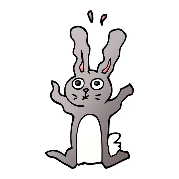 Dessin Animé Gribouille Lapin Effrayé — Image vectorielle