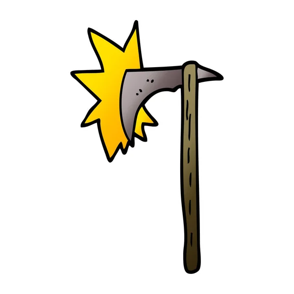 Kreslený Doodle Vikingská Sekera — Stockový vektor